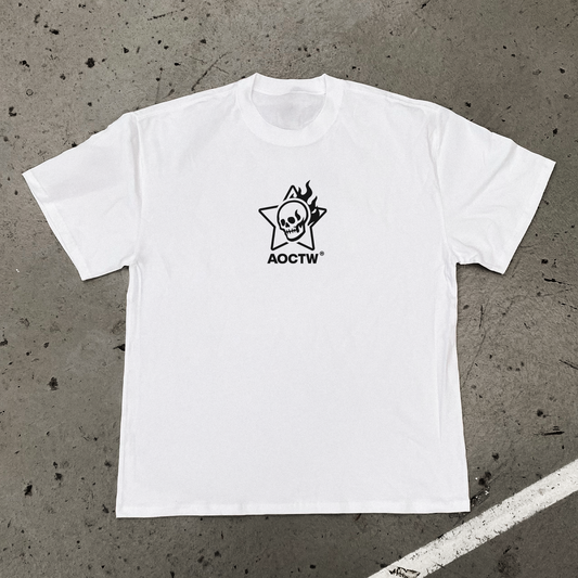 'FIREY DEPTHS' HEAVYWEIGHT SKULL TEE