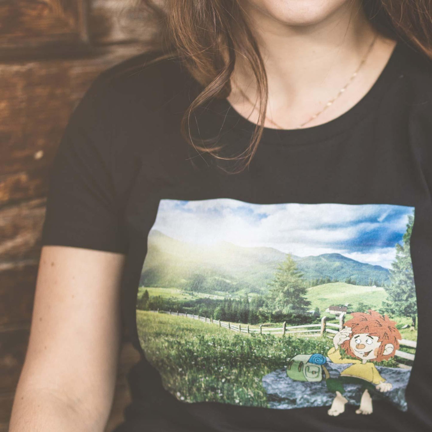 Â®Pumuckl Damen T-Shirt "Berg-Kobold"