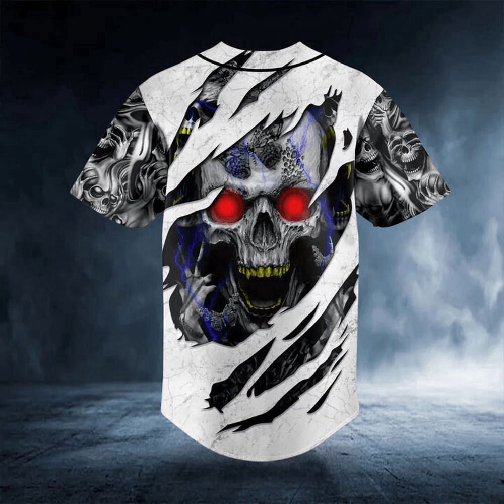 Red Eyes Skull Baseball Jersey For Men Women, Men's Baseball Jersey For Men Women - lylyprint.com