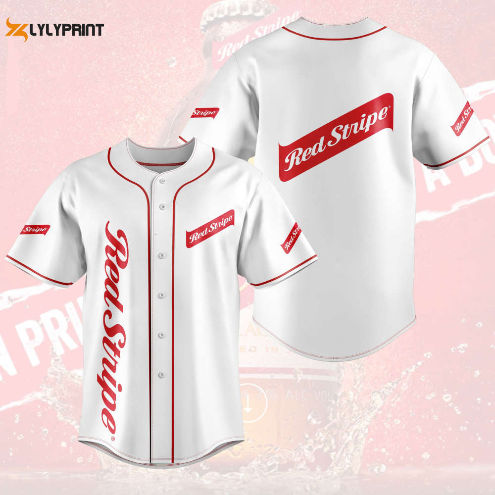 Red Stripe Beer Baseball Jersey - lylyprint.com