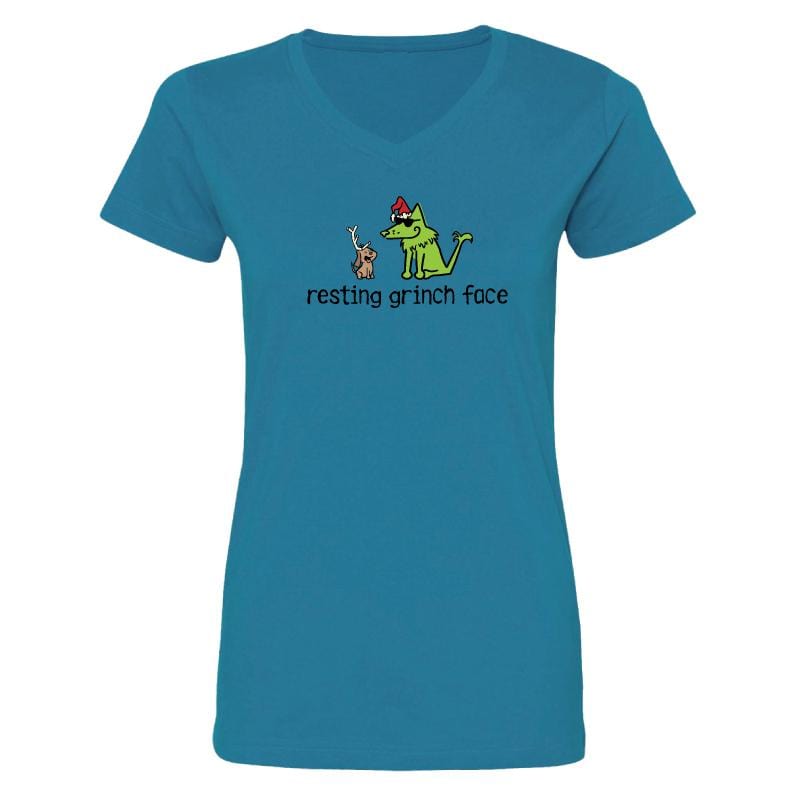 Resting Grinch Face - Ladies T-Shirt V-Neck