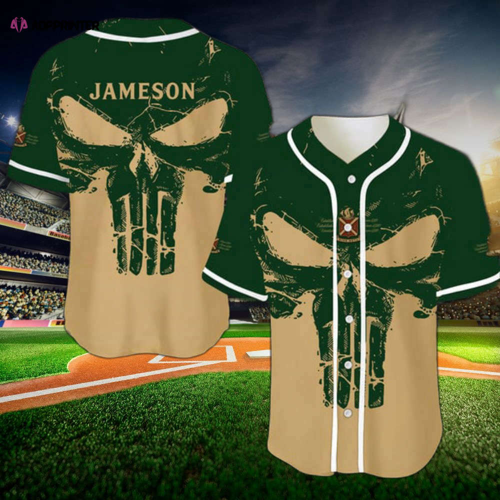 Retro Skull Jameson Whiskey Baseball Jersey - Aopprinter