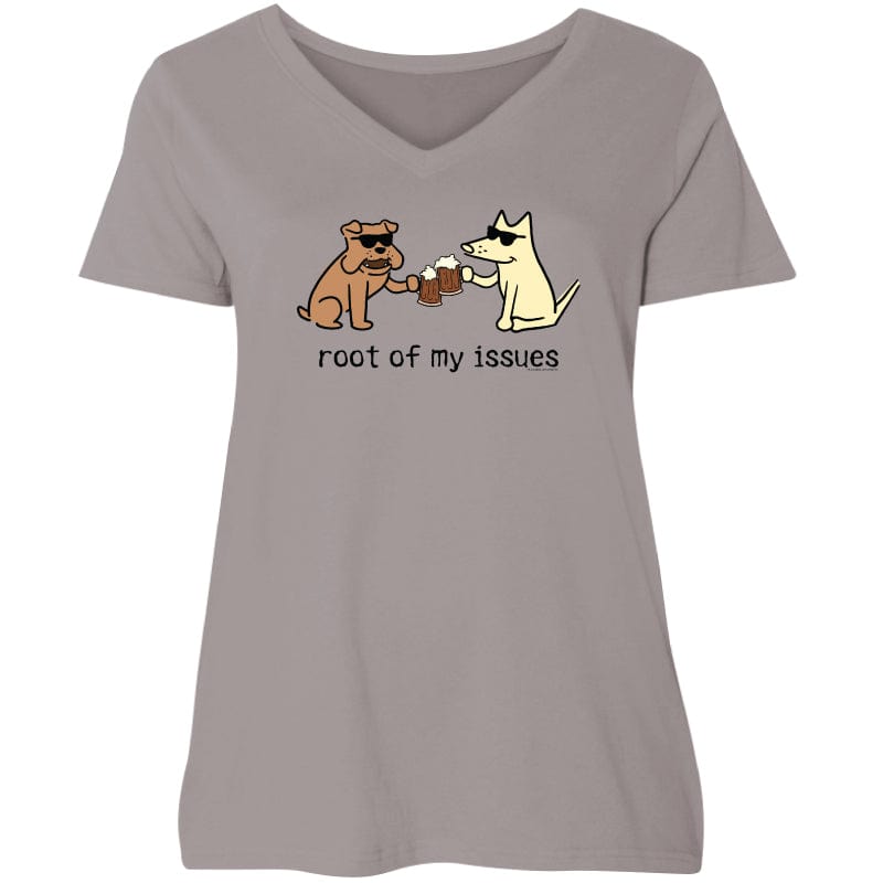 Root of my Issues - Ladies Curvy V-Neck Tee