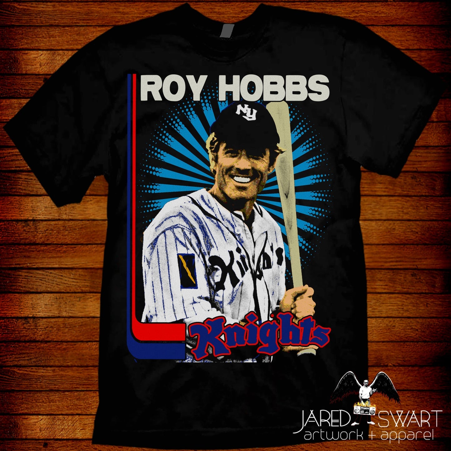 The Natural baseball card design t-shirt Roy Hobbs Knights 1984