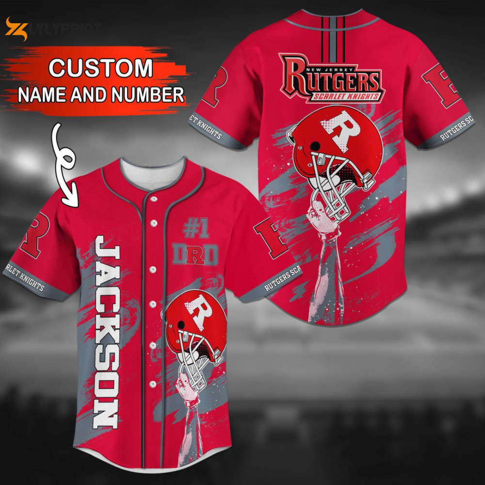 Rutgers Scarlet Knights Personalized Baseball Jersey - lylyprint.com