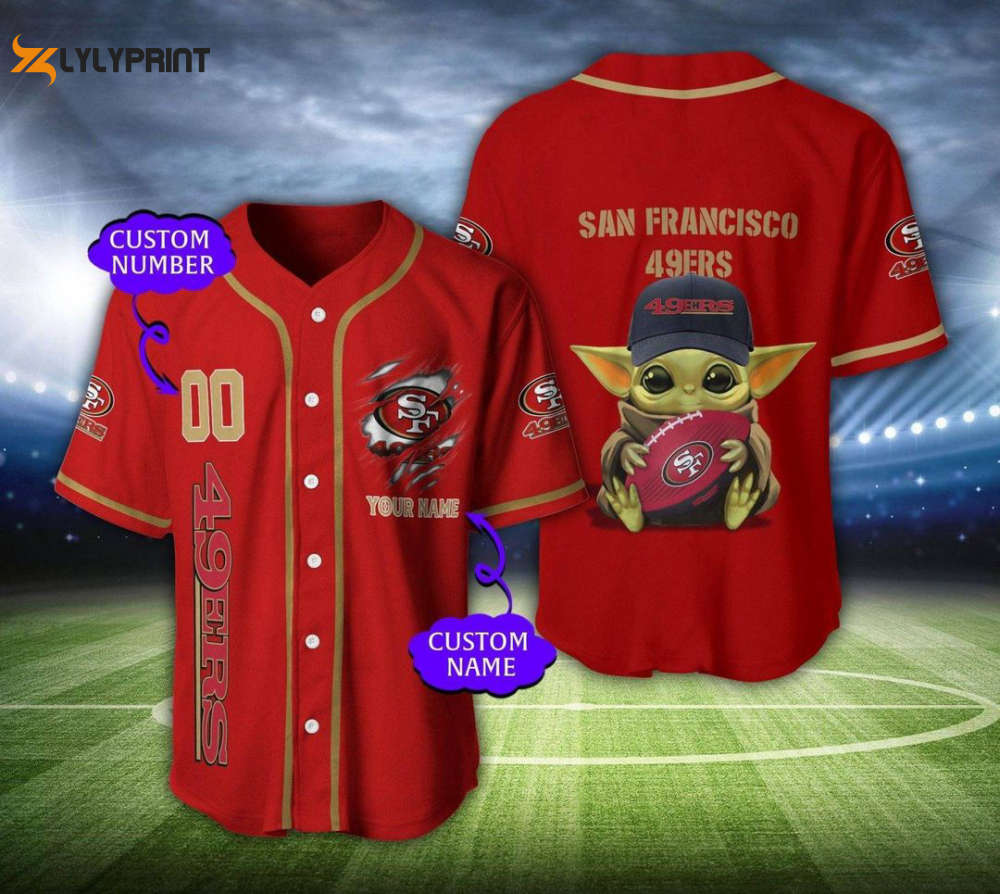 San Francisco 49ers Personalized Baseball Jersey - lylyprint.com