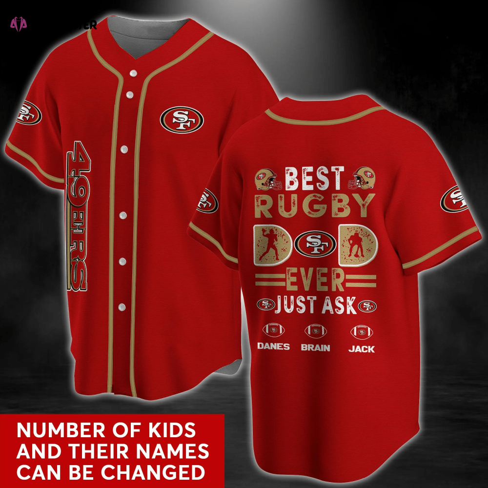 San Francisco 49ers Red Baseball Jersey Shirt with Personalized Name - Aopprinter