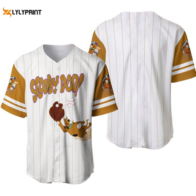 Scooby Doo Dog All Over Print Pinstripe Baseball Jersey - lylyprint.com
