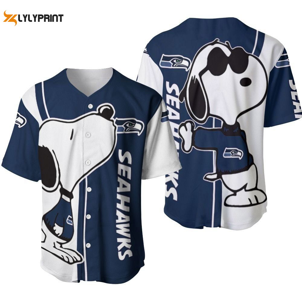 Seattle Seahawks snoopy lover Printed Baseball Jersey Gifts for Fans - lylyprint.com
