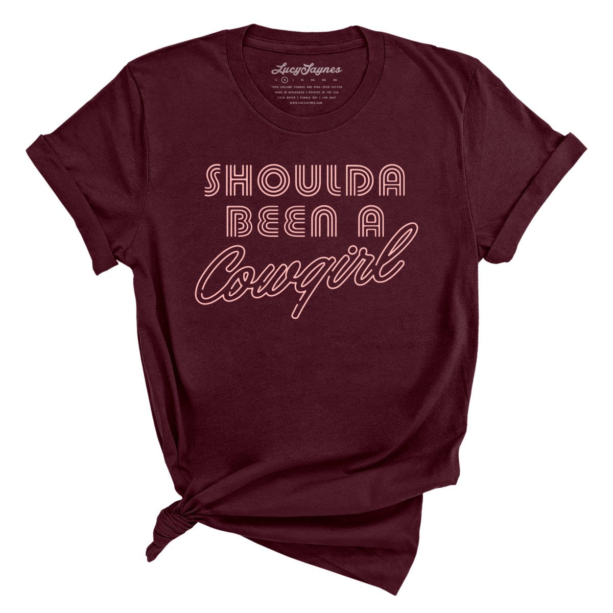 Should of Been a Cowgirl Retro Neon Tee