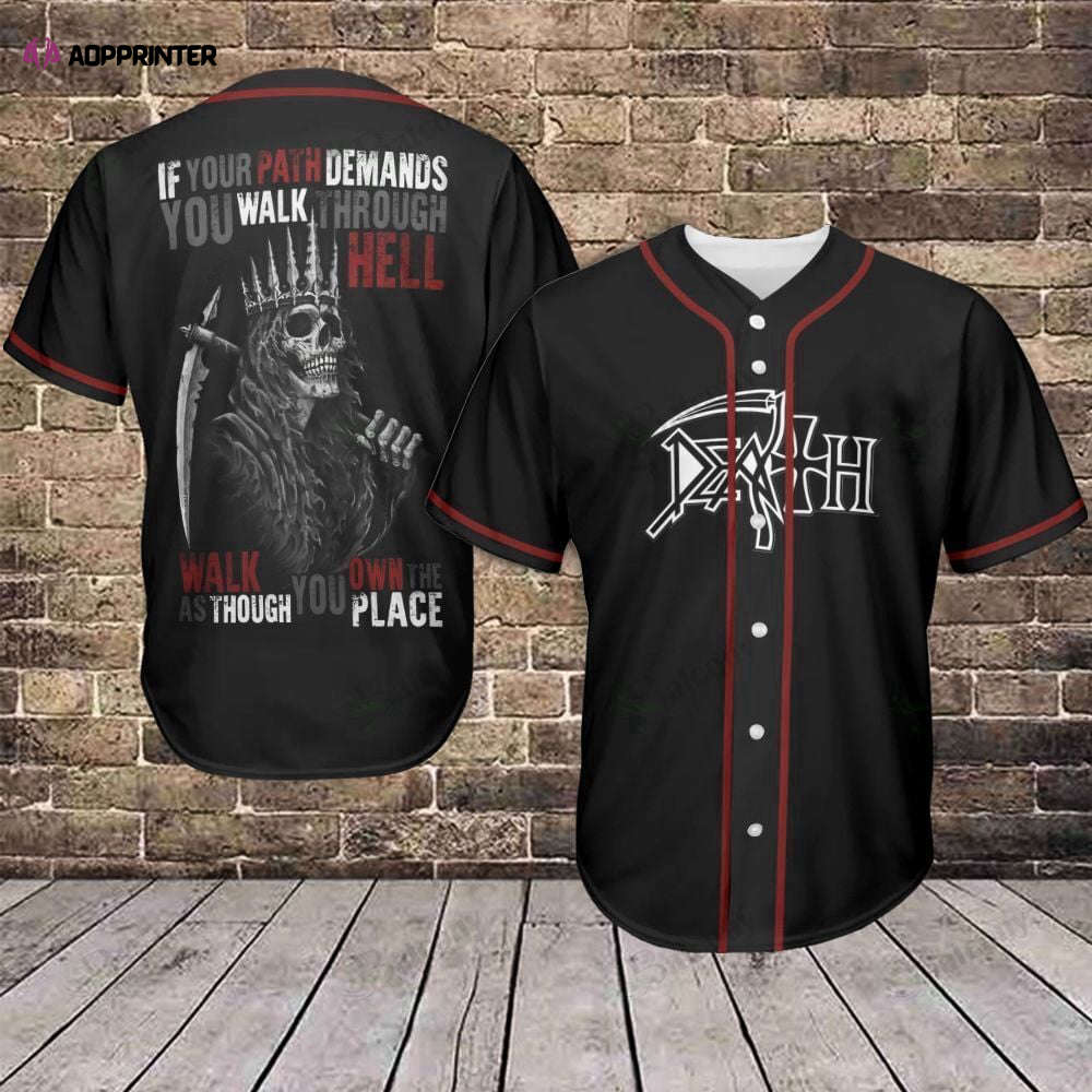 Skull Walk Through Hell Baseball Jersey - Stylish and Edgy Design - Aopprinter