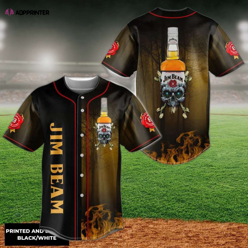 Skull With Jim Beam Baseball Jersey - Aopprinter