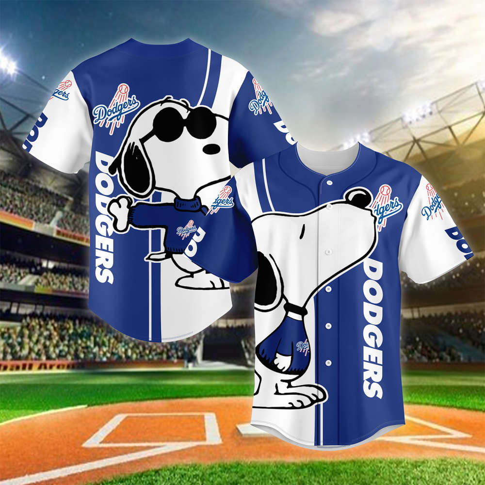 SNOOPY Los Angeles Dogger BASEBALL JERSEY LUXURY - Gift for Women Men - Bafud