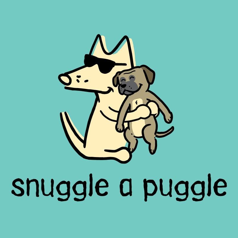 Snuggle A Puggle   - Ladies T-Shirt V-Neck
