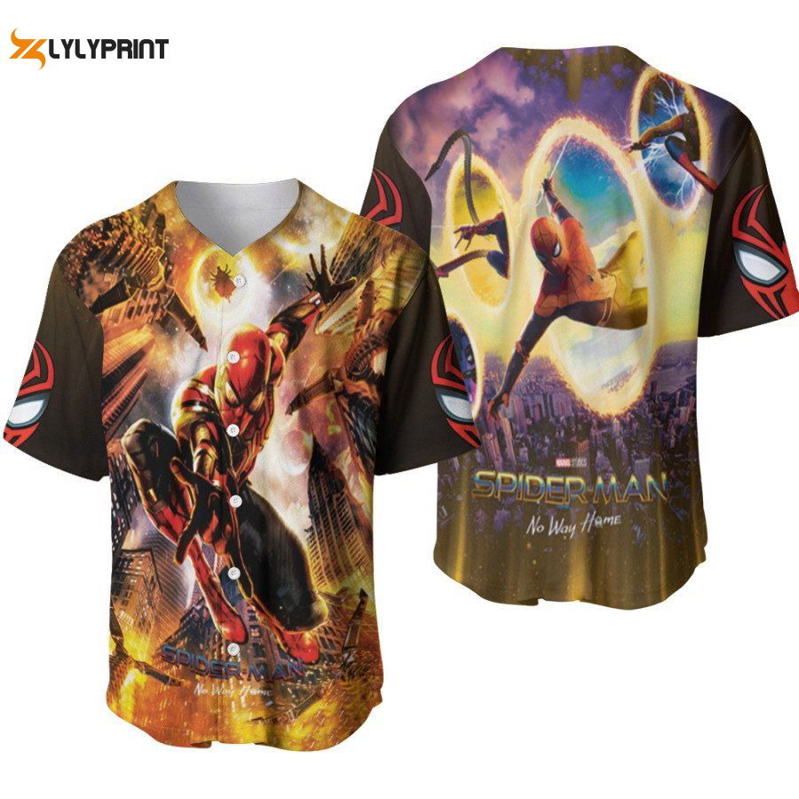 Spider Man No Way Home Three Spider Men Colabs Through Time Portal Designed Allover Gift For Spider Man Fans Baseball Jersey Gifts for Fans - lylyprint.com