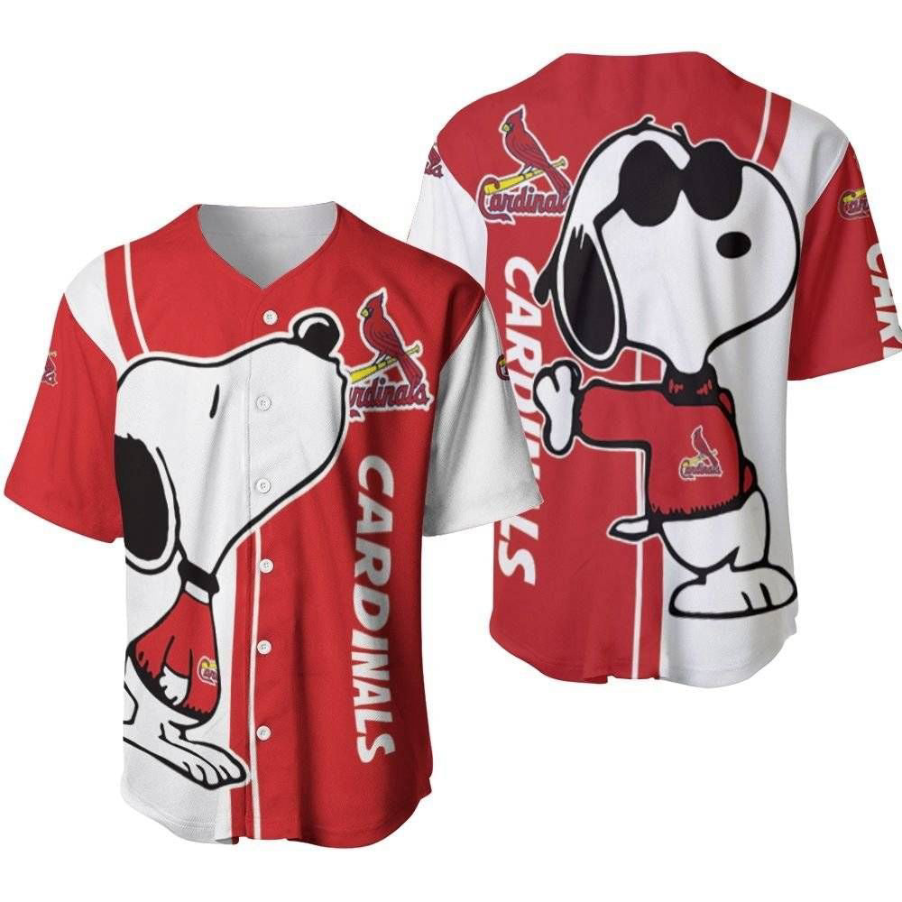 St Louis Cardinals snoopy lover Printed Baseball Jersey - Gift for Men Women- Gift for Women Men - Bafud