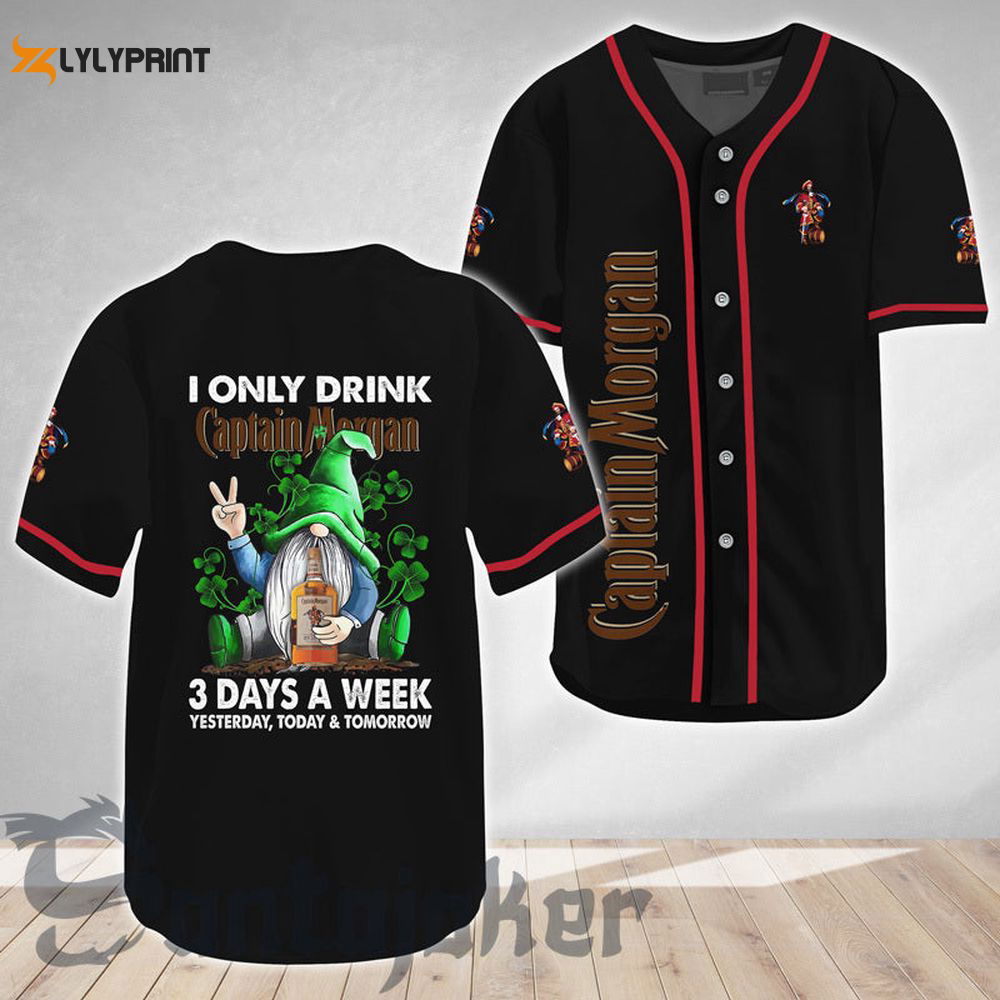 St. Patricks I Only Drink Captain Morgan Baseball Jersey - lylyprint.com