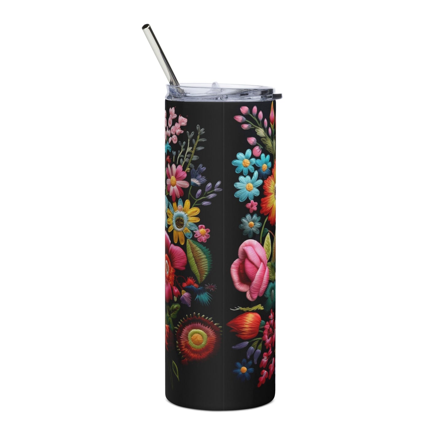 Mexican Floral Pattern Stainless steel tumbler for Latinos Style001