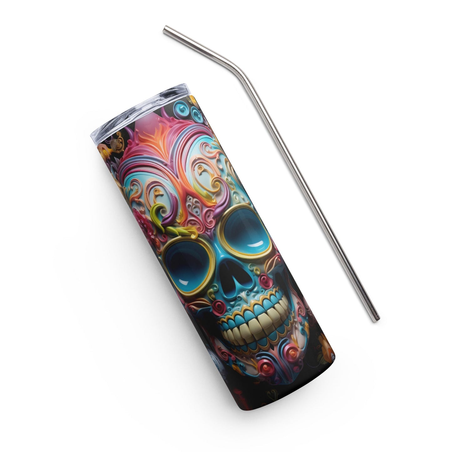 Balloon Mexican Sugar Skull Stainless steel tumbler Style001