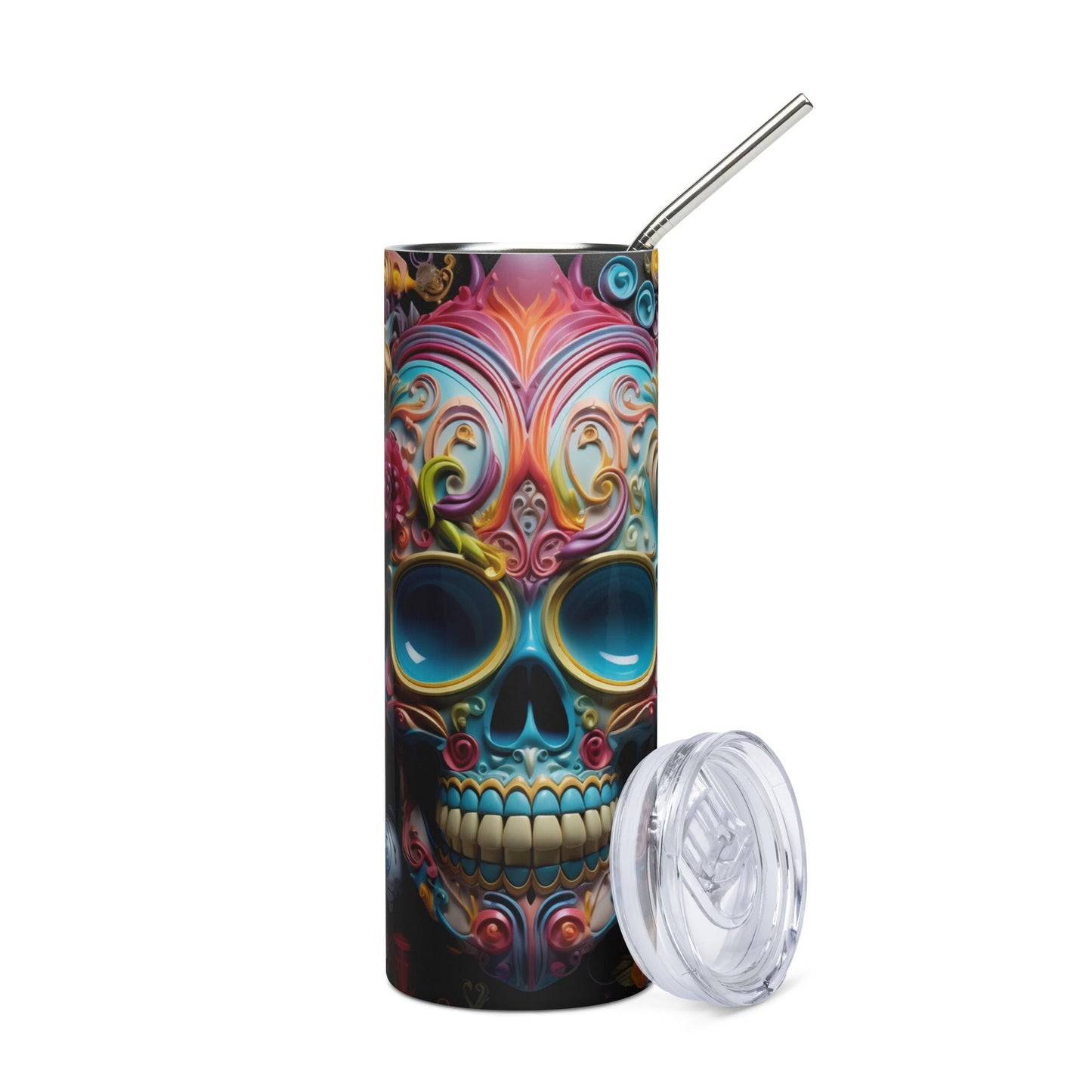 Balloon Mexican Sugar Skull Stainless steel tumbler Style001