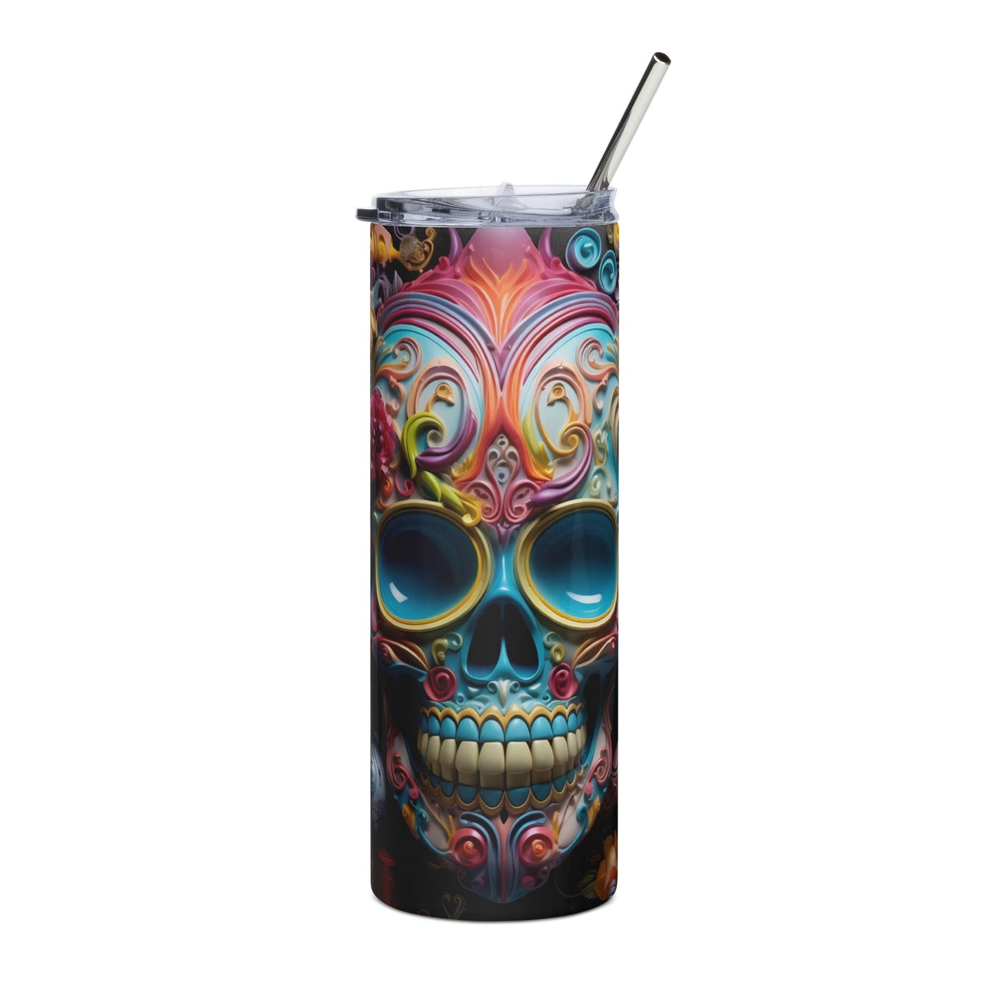 Balloon Mexican Sugar Skull Stainless steel tumbler Style001