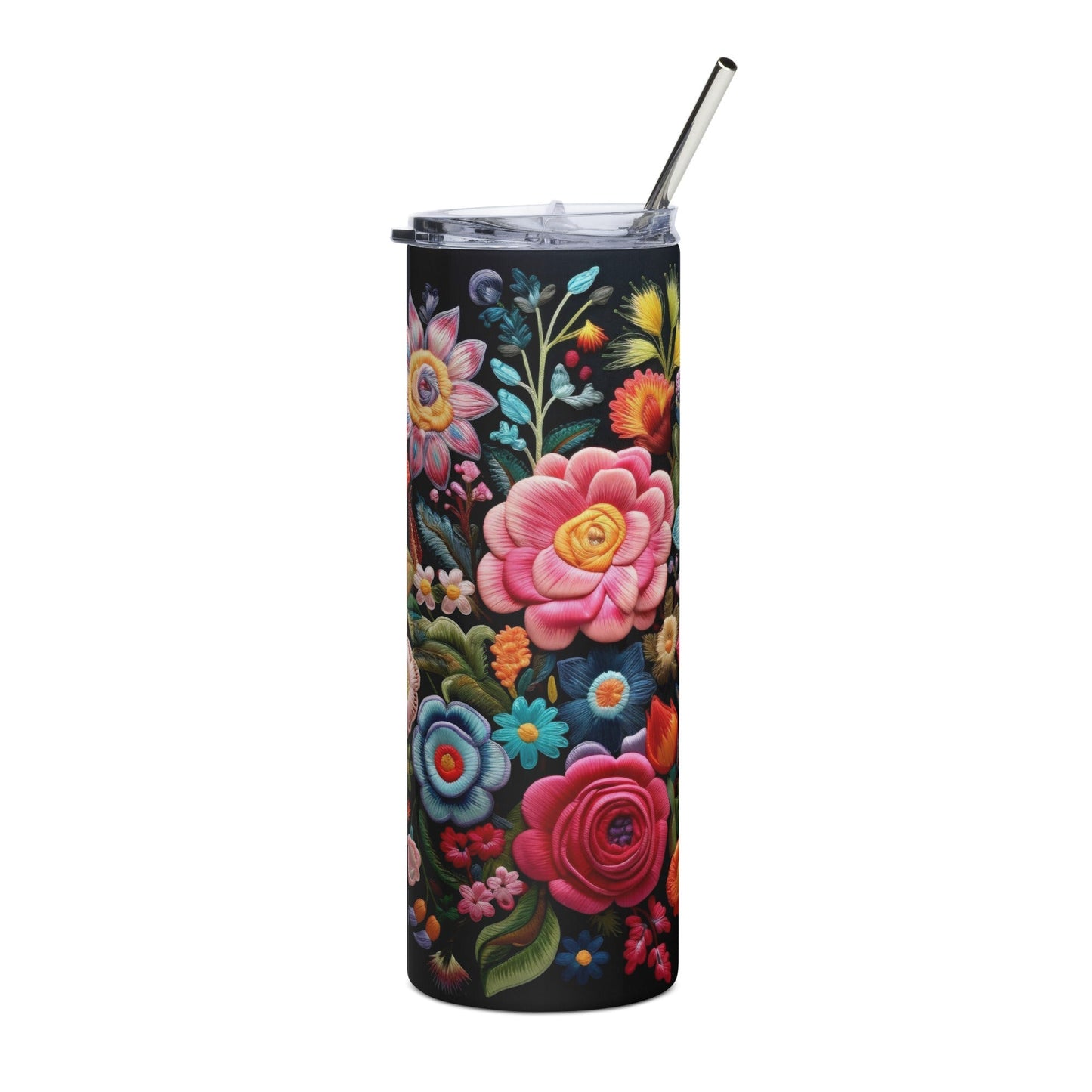 Mexican Floral Pattern Stainless steel tumbler for Latinos Style001
