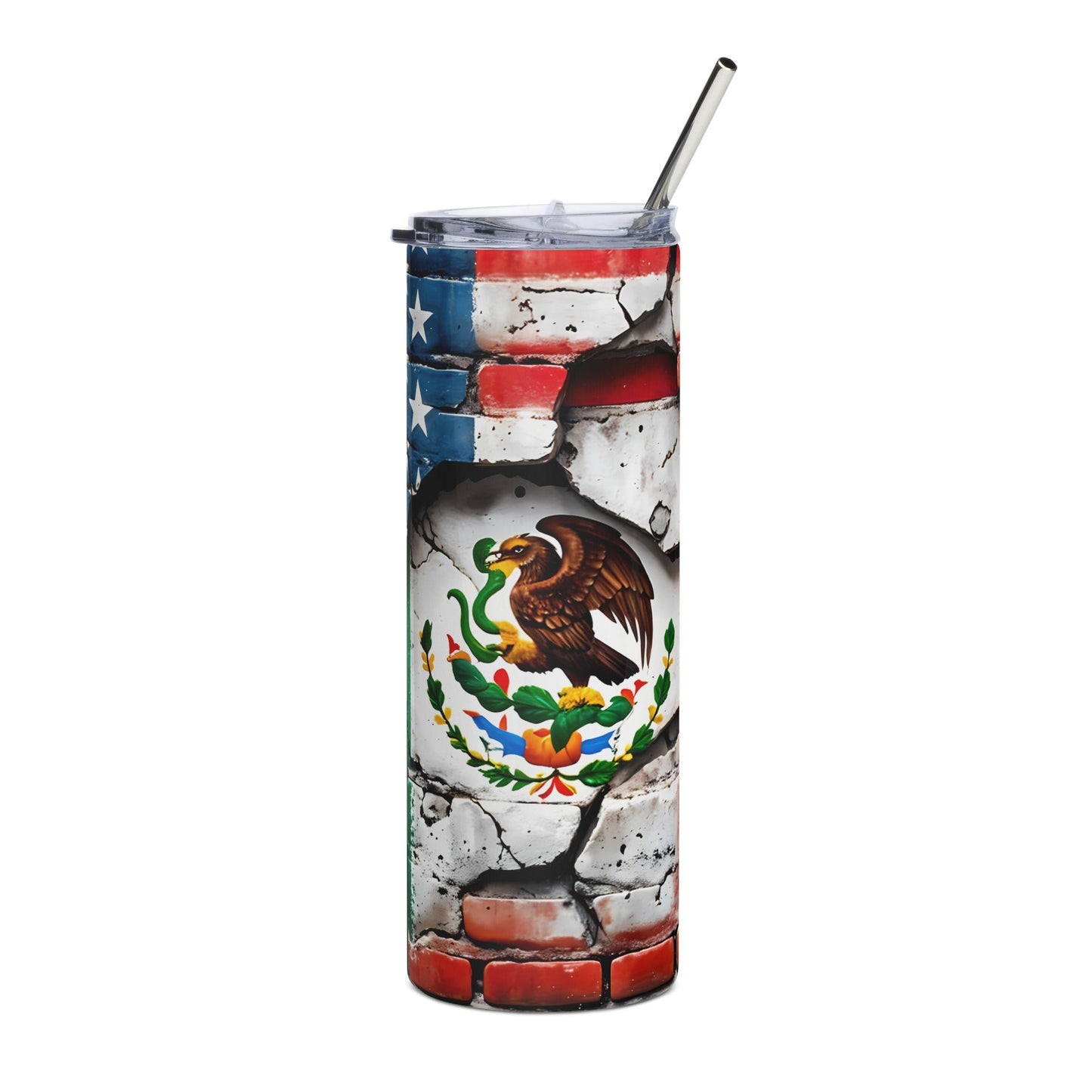 USA Mexico Flag Stainless Steel Tumbler 20oz
