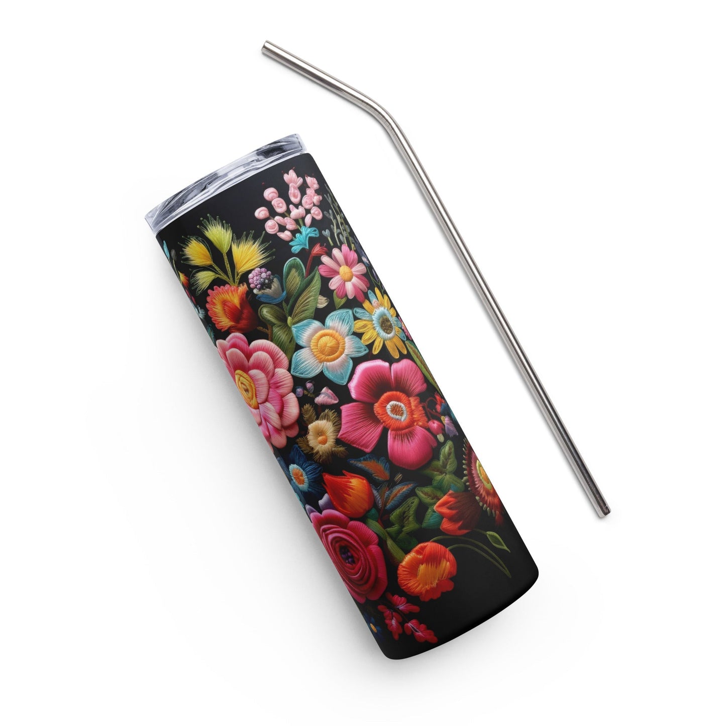 Mexican Floral Pattern Stainless steel tumbler for Latinos Style001