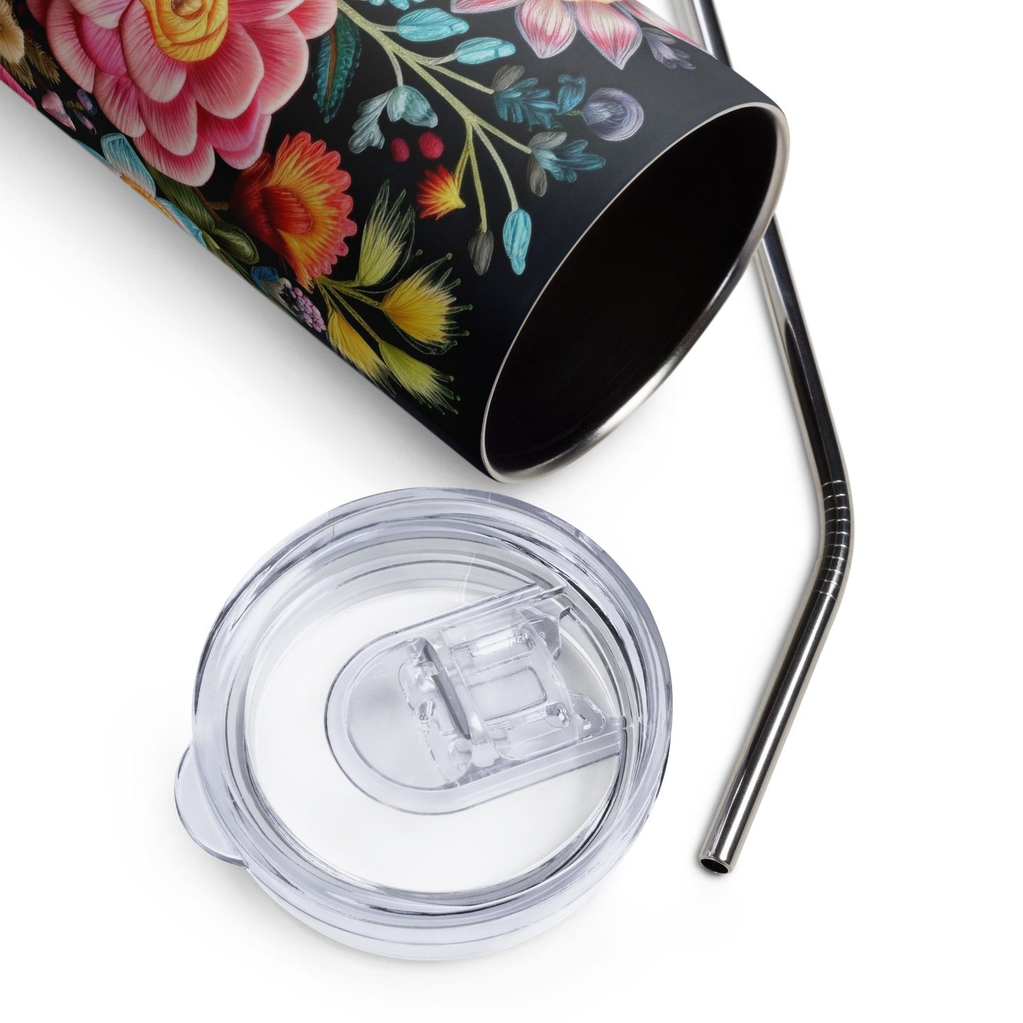 Mexican Floral Pattern Stainless steel tumbler for Latinos Style001