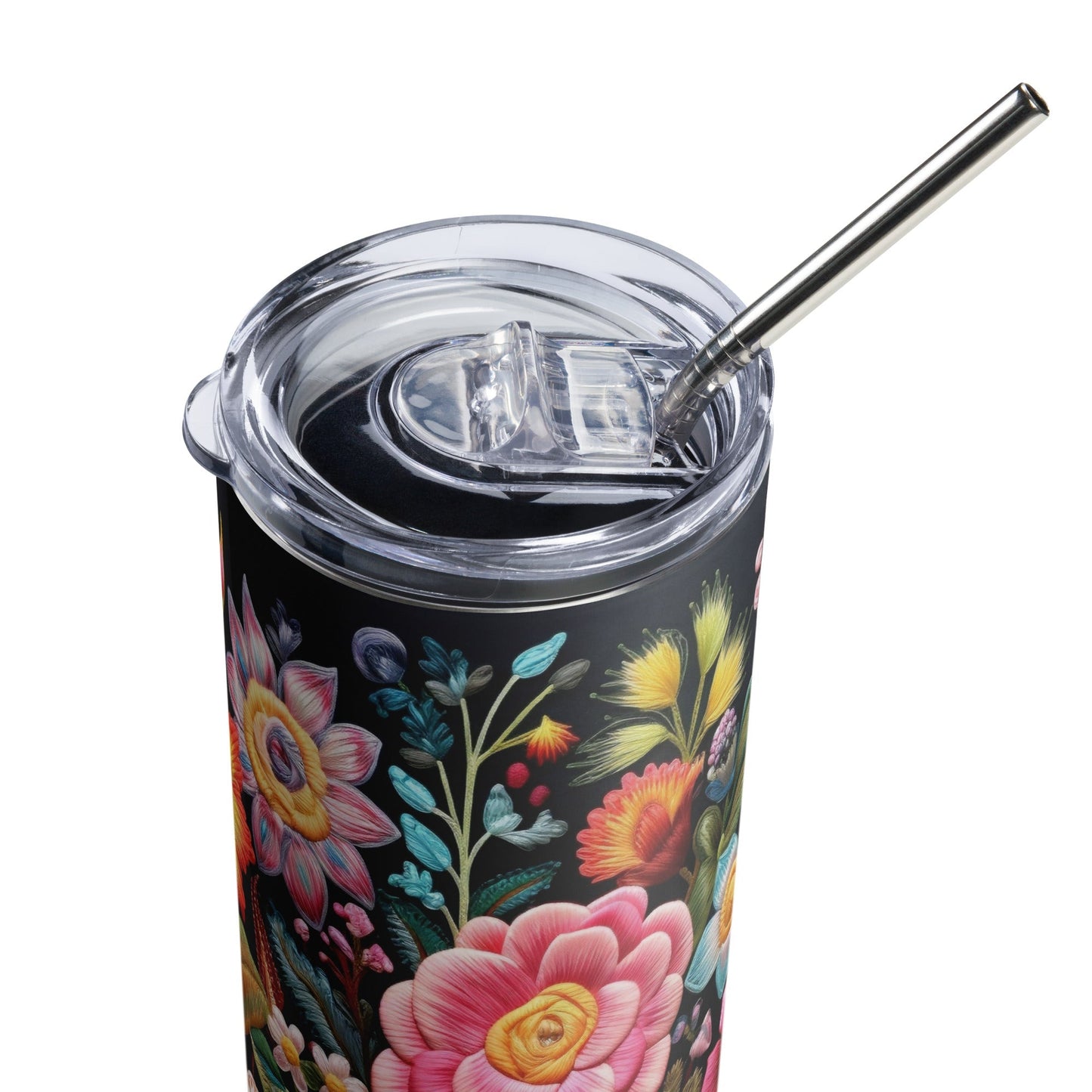 Mexican Floral Pattern Stainless steel tumbler for Latinos Style001