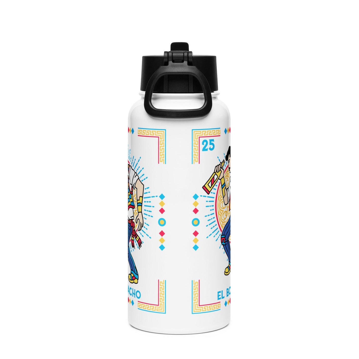 El Borracho Mexican Loteria Stainless Steel Bottle 32oz