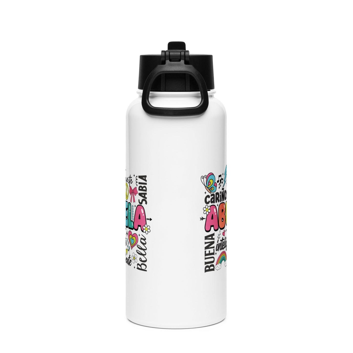 Abuela Definition Stainless steel water bottle with a straw lid