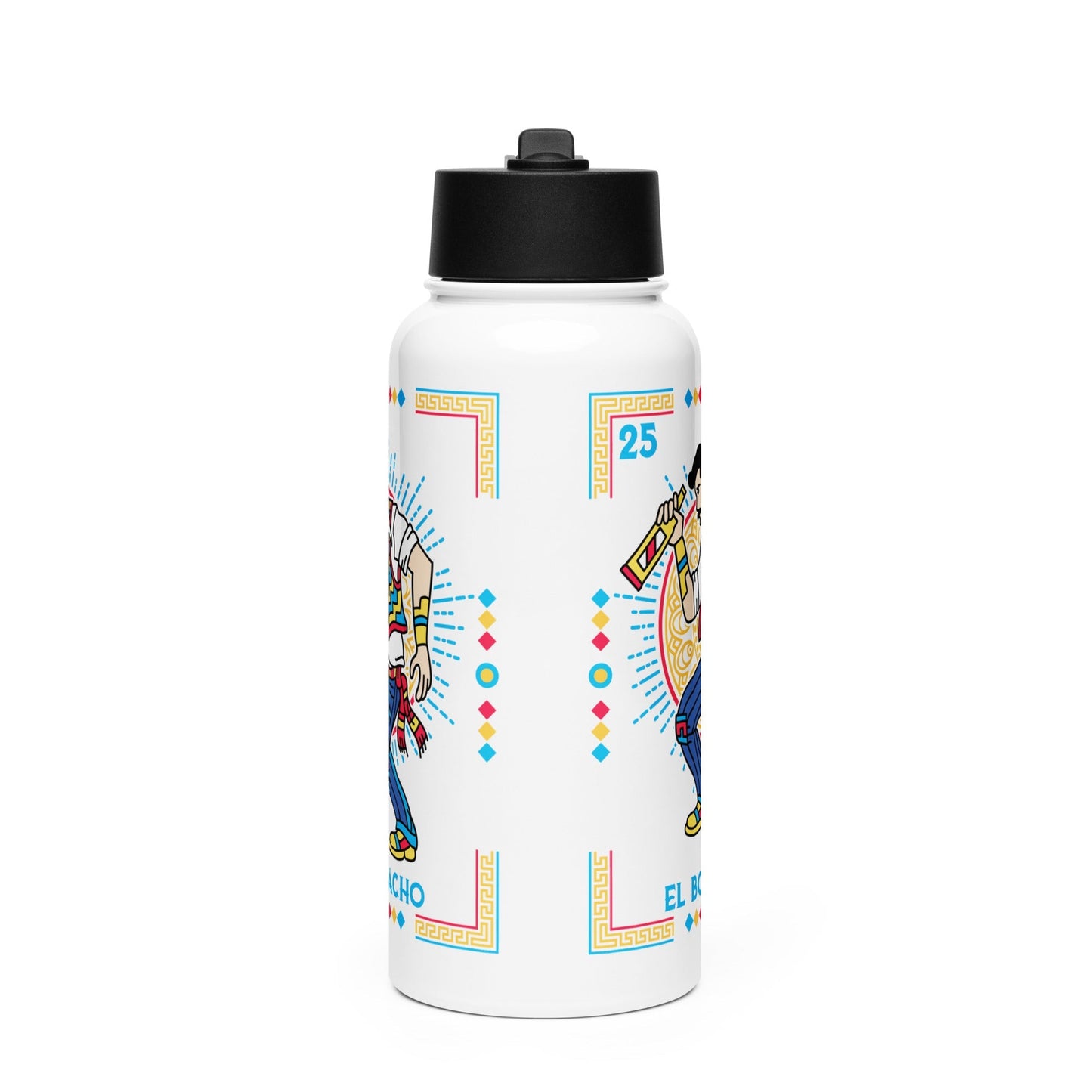 El Borracho Mexican Loteria Stainless Steel Bottle 32oz