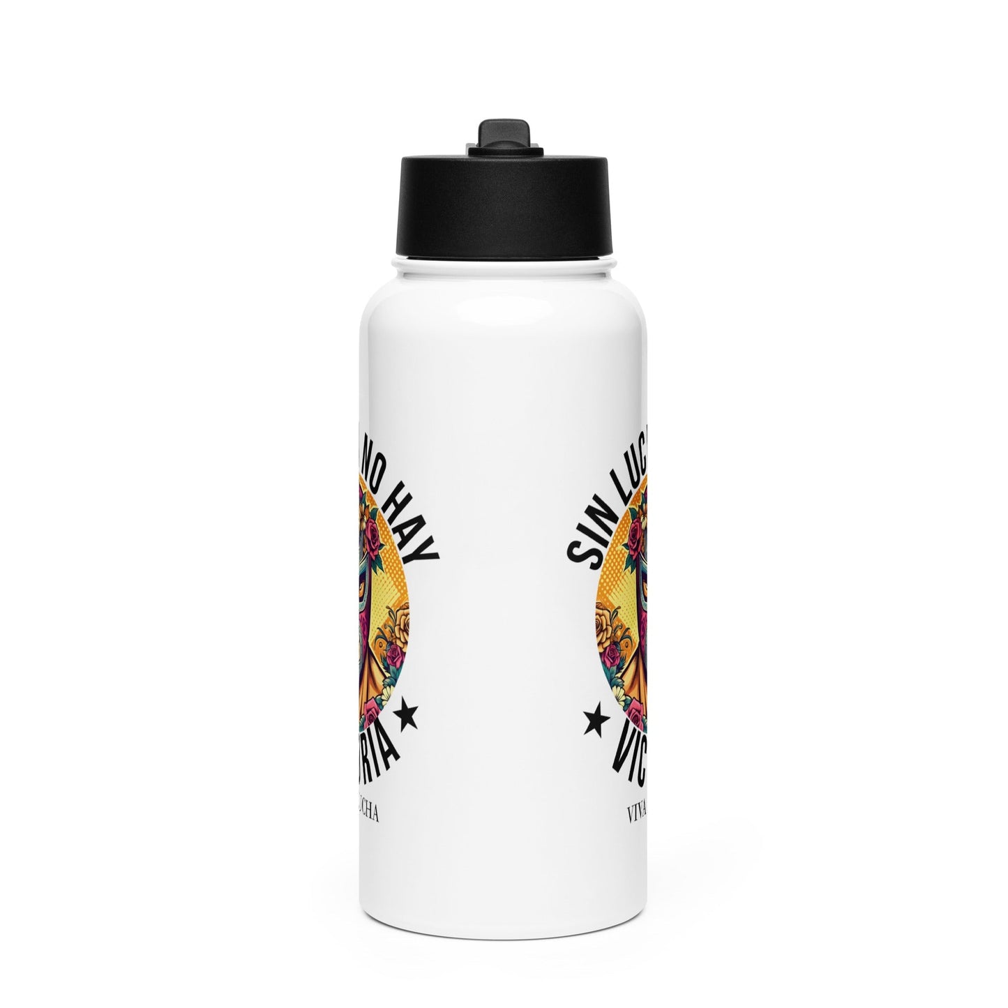 Sin Lucha No Hay Victoria Viva La Lucha Stainless Steel Water Bottle 32oz