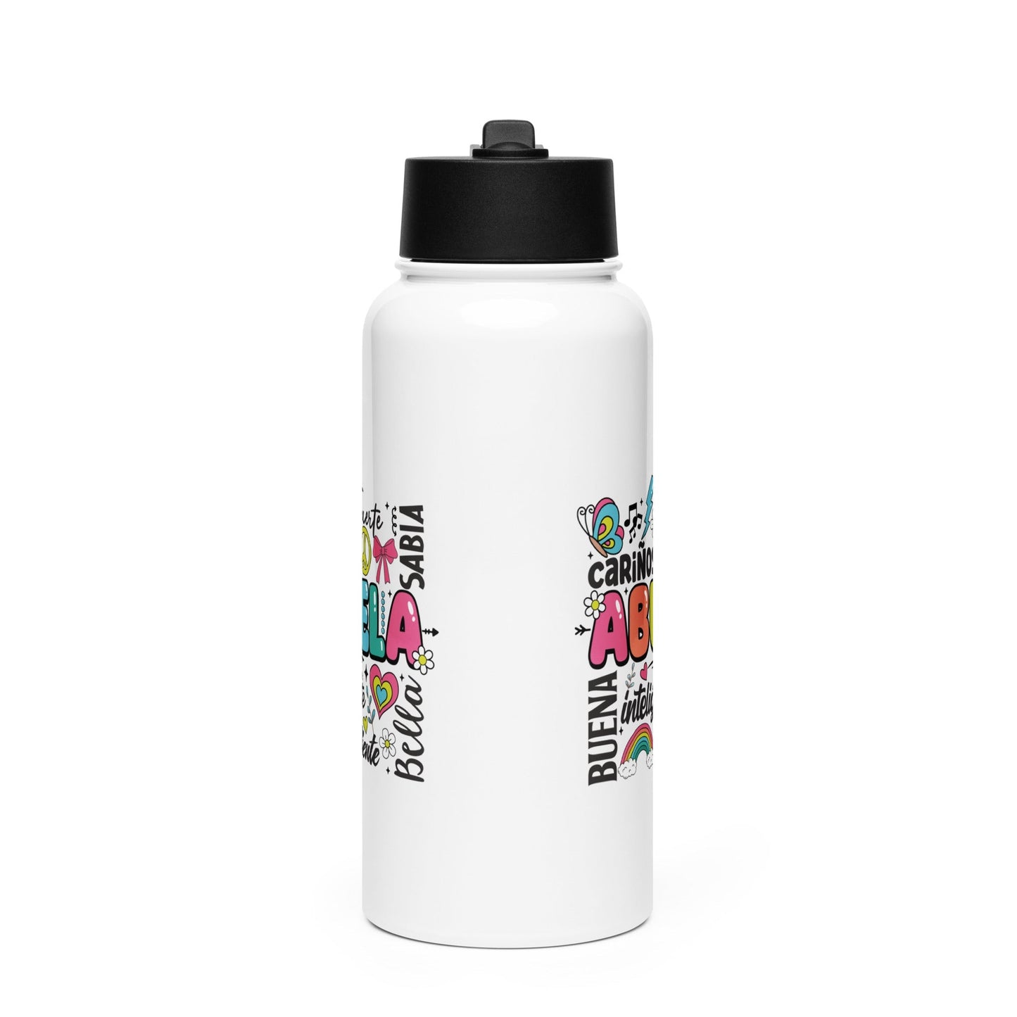 Abuela Definition Stainless steel water bottle with a straw lid