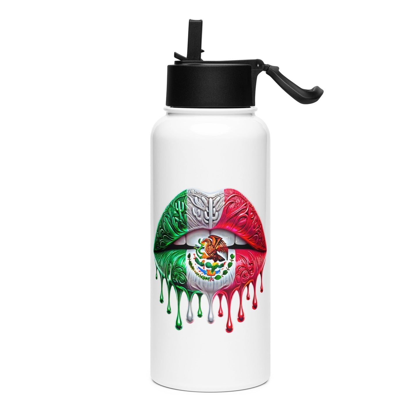 Mexican Heritage Lips Stainless Steel Water Bottle 32oz