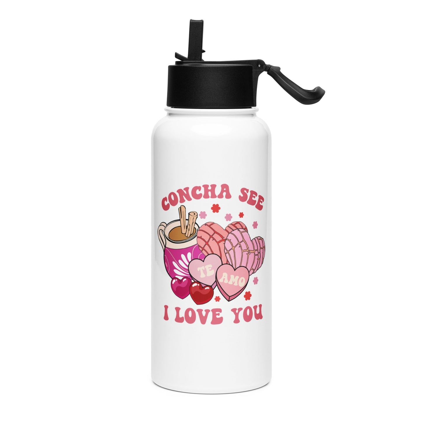 Concha See Te Amo Stainless Steel Water Bottle 32oz for Latinos