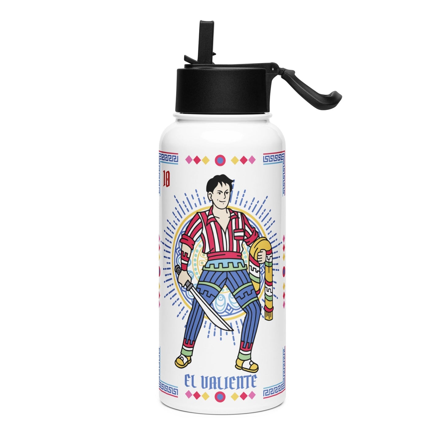 El Valiente Mexican Loteria Stainless Steel Water Bottle 32oz