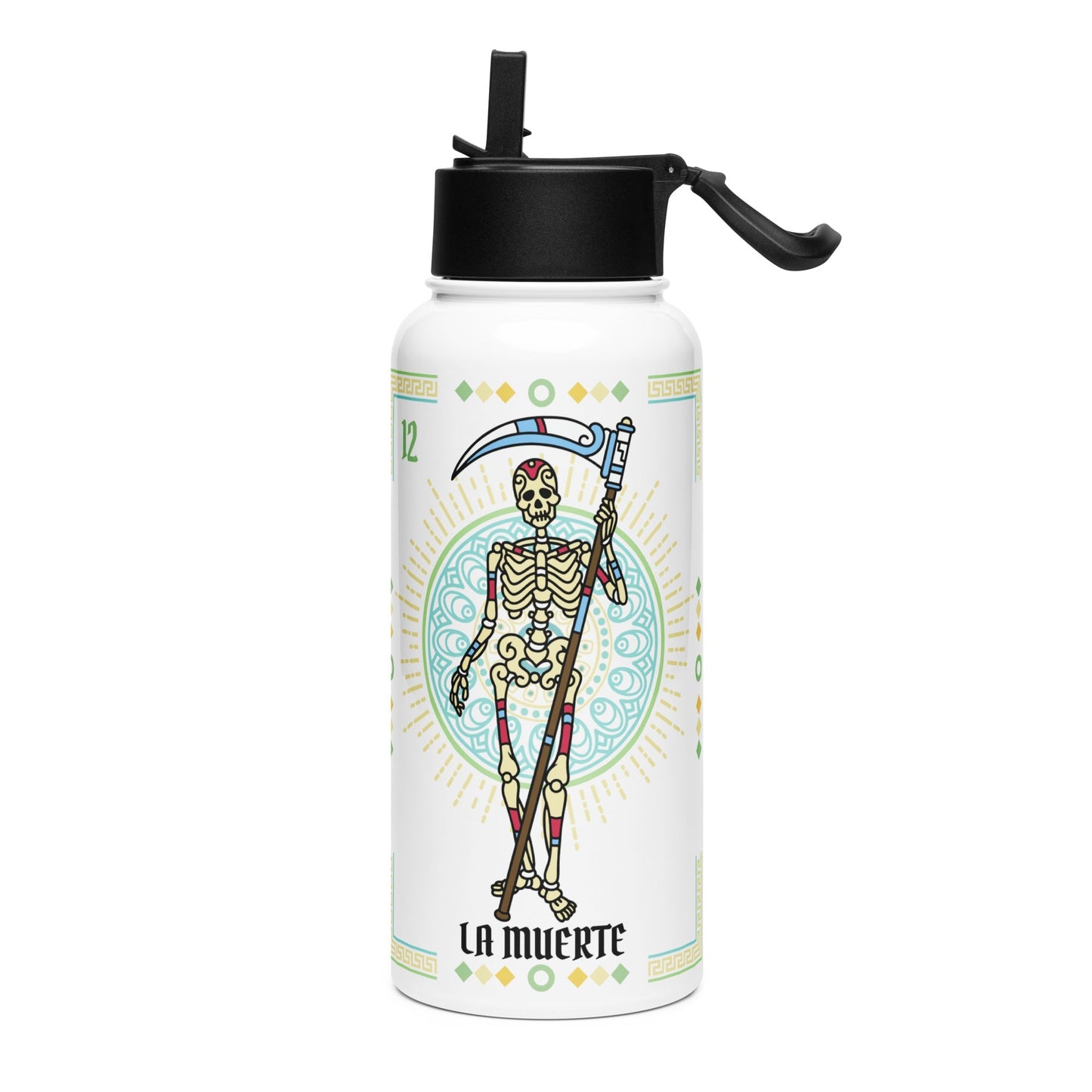 La Muerte Mexican Loteria Stainless Steel Water Bottle 32oz