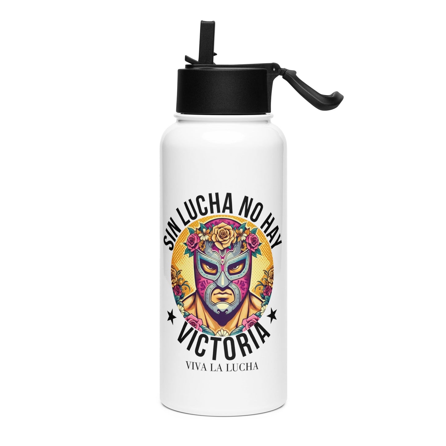 Sin Lucha No Hay Victoria Viva La Lucha Stainless Steel Water Bottle 32oz