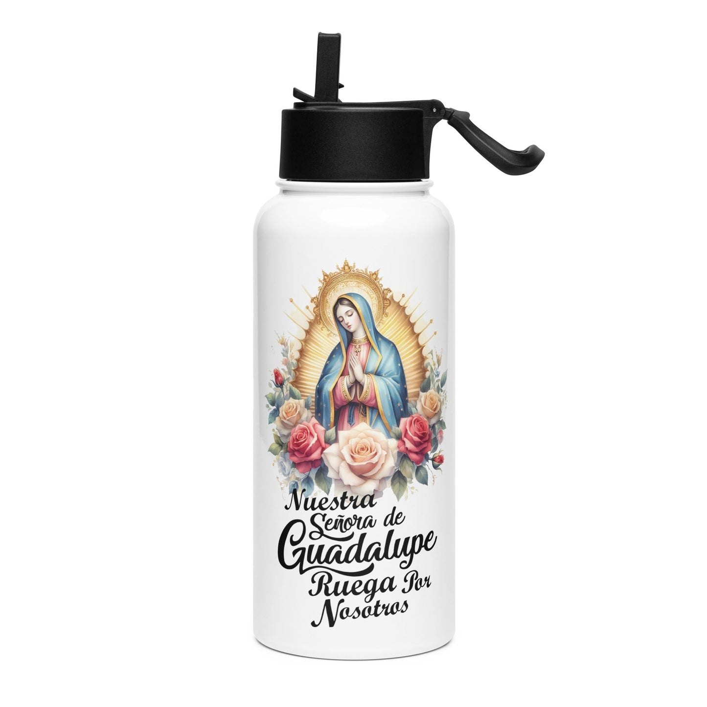 Nuestra Senora de Guadalupe Ruega por Nosotros Steel Water Bottle 32oz
