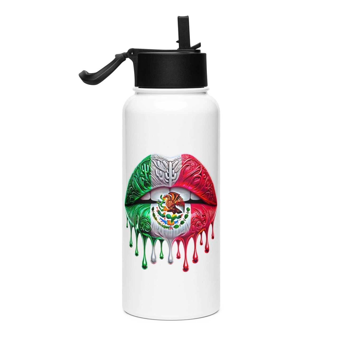 Mexican Heritage Lips Stainless Steel Water Bottle 32oz