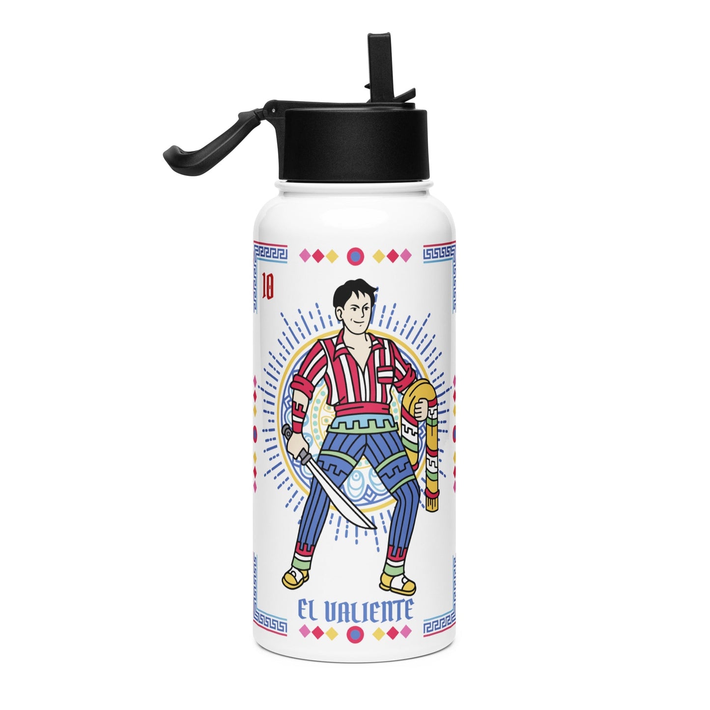 El Valiente Mexican Loteria Stainless Steel Water Bottle 32oz