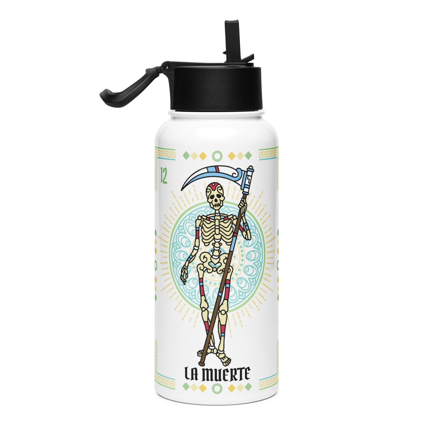 La Muerte Mexican Loteria Stainless Steel Water Bottle 32oz