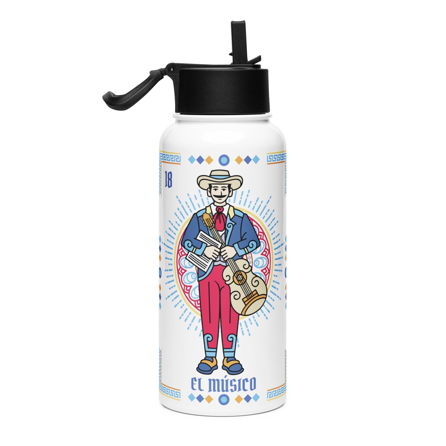 El Musico Mexican Loteria Stainless Steel Water Bottle 32oz