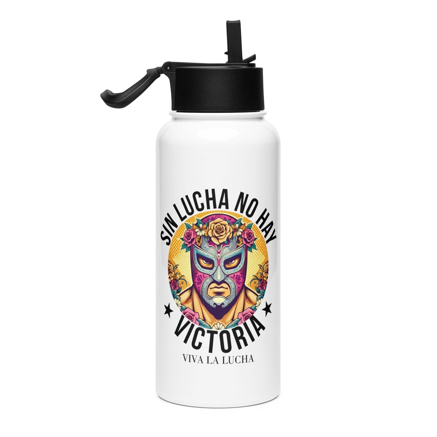 Sin Lucha No Hay Victoria Viva La Lucha Stainless Steel Water Bottle 32oz