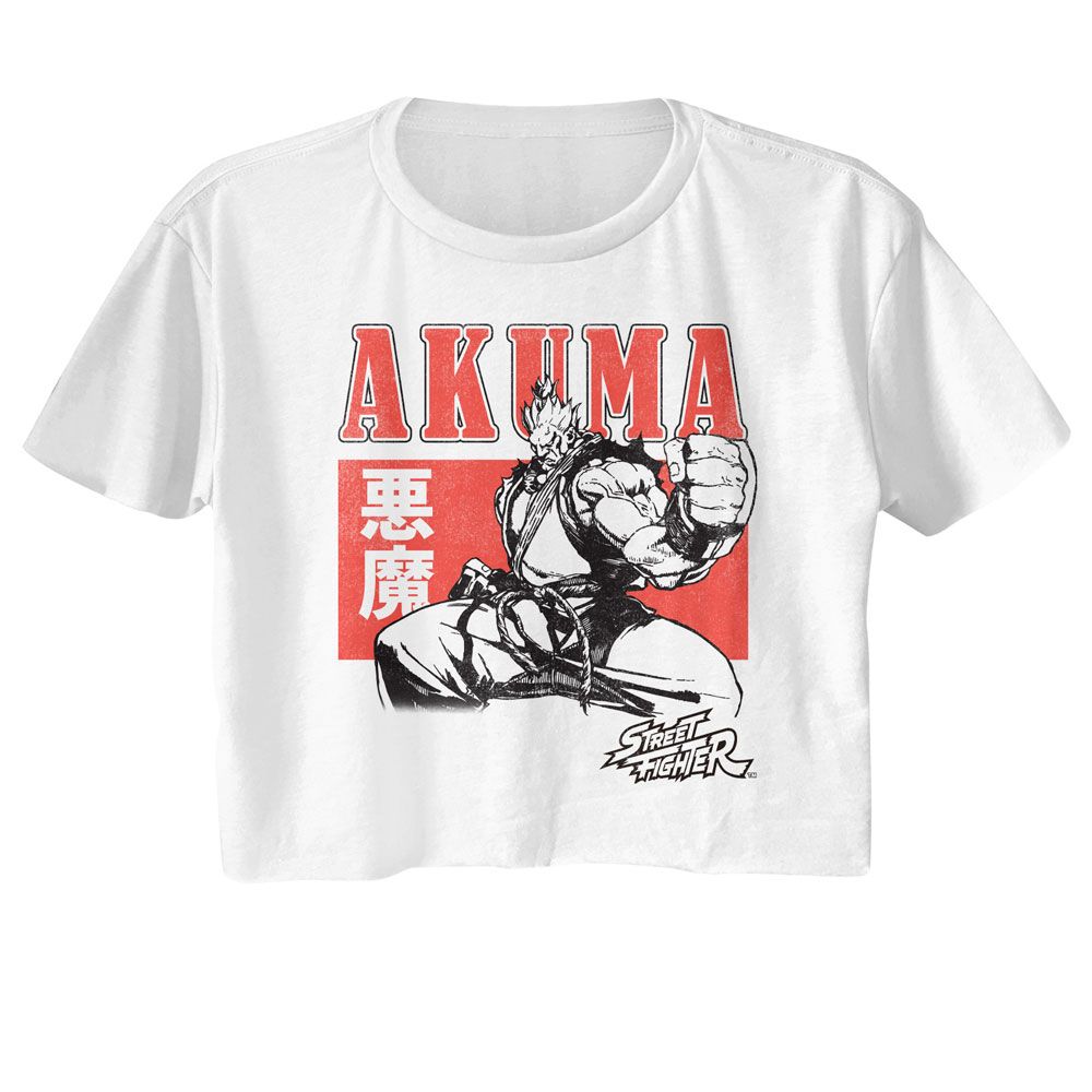 Street Fighter - Akuma Character Block Womens Crop Tee