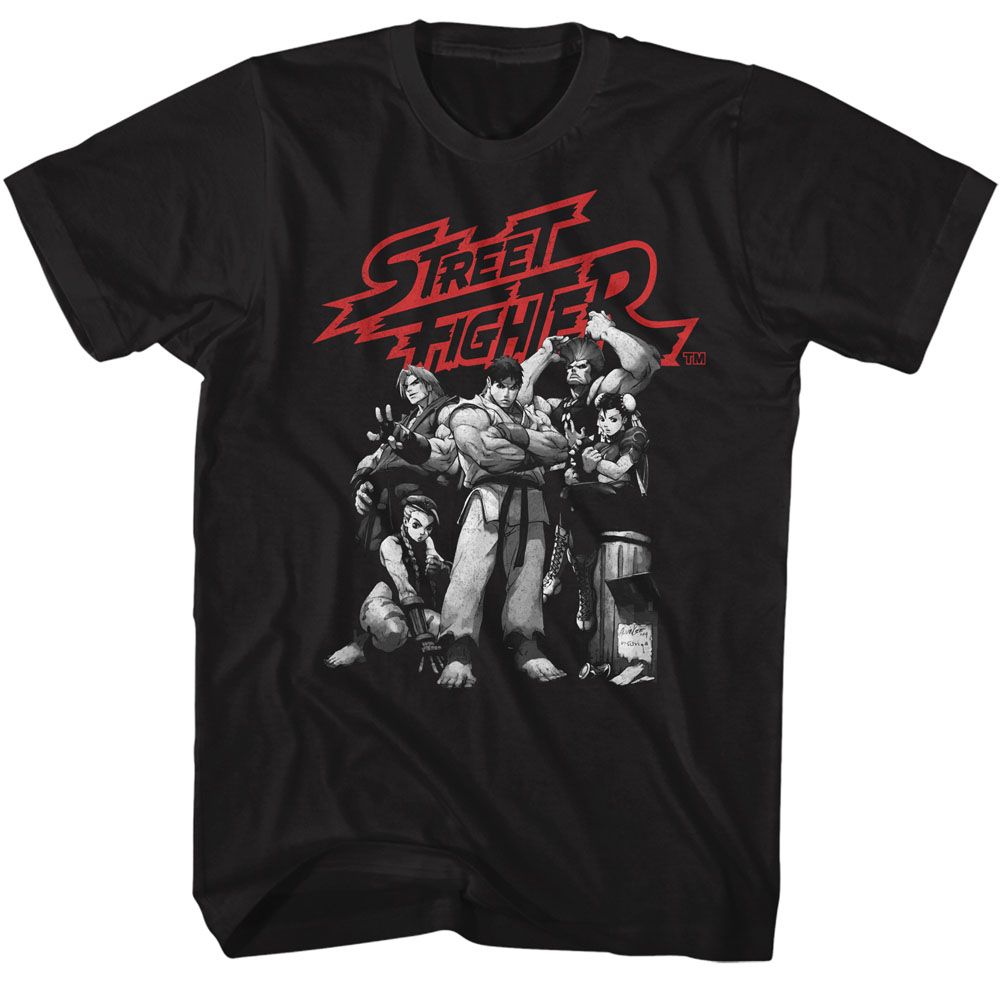 Street Fighter - BW Character Group T-Shirt