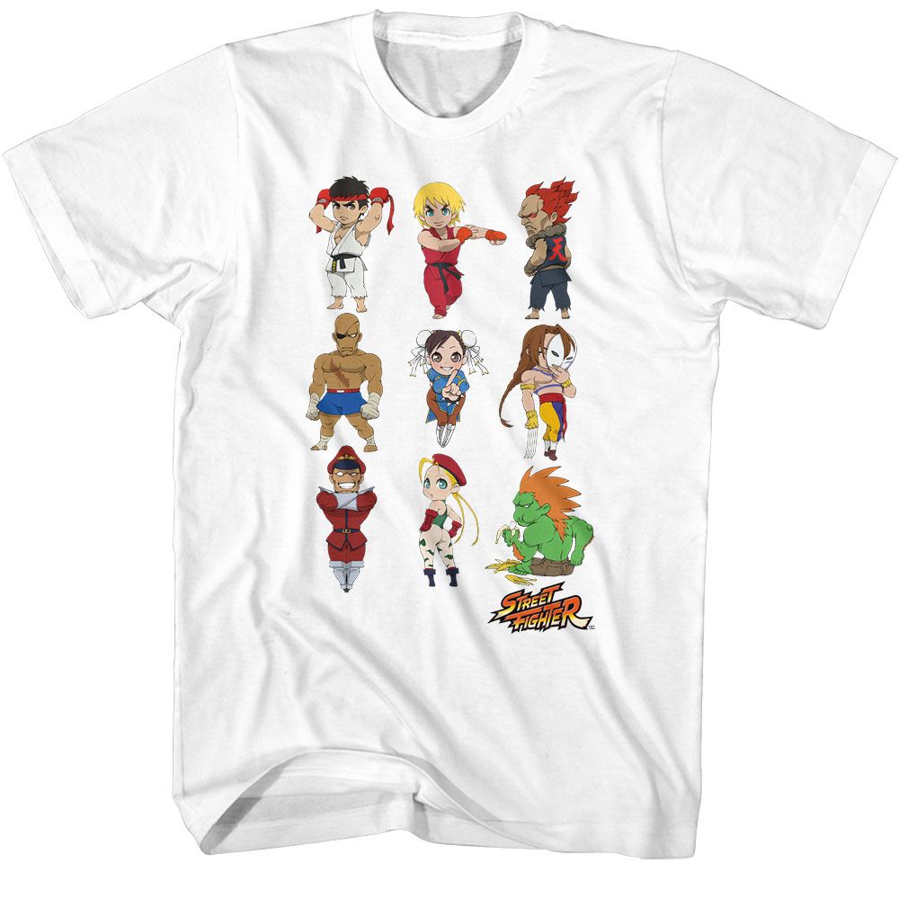 Street Fighter - Chibi Characters Stacked Boyfriend Tee