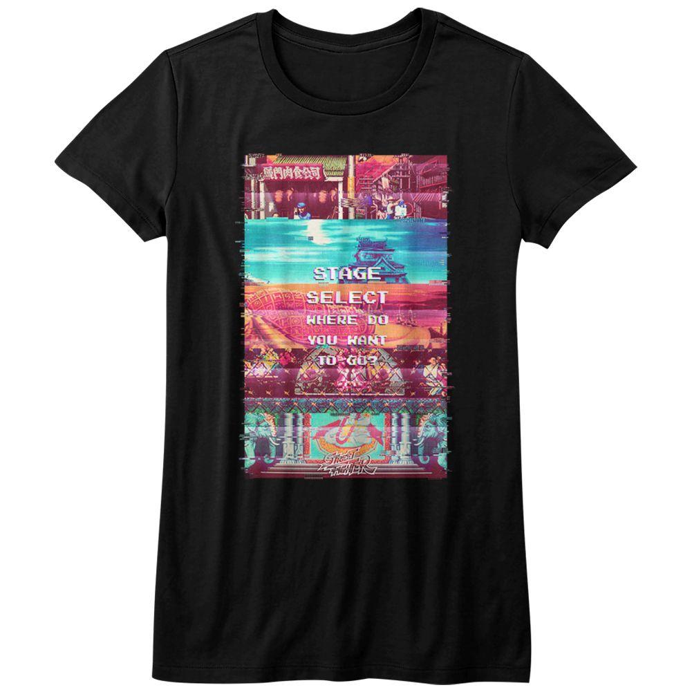 Street Fighter Stage Select Womens T-Shirt